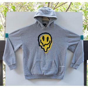 Brixton Hoodie Sweater Men's Gray Long Sleeve Outdoors Sweatshirt Size M Logo